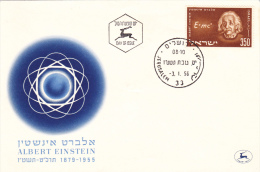 ATOME, ALBERT EINSTEIN,PHYSICS,1956,FDC,ISRAEL - Atomo