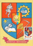 BOTOSANI COUNTY COAT OF ARMS, AGRICULTURE, INDUSTRY, CULTURE, CM, MAXICARD, CARTES MAXIMUM, 1978, ROMANIA - Other & Unclassified