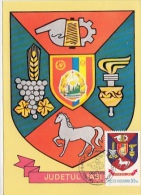 IASI COUNTY COAT OF ARMS, AGRICULTURE, INDUSTRI, CM, MAXICARD, CARTES MAXIMUM, 1979, ROMANIA - Sonstige & Ohne Zuordnung