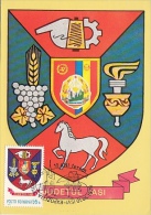 MURES COUNTY COAT OF ARMS, INDUSTRY, AGRICULTURE, CM, MAXICARD, CARTES MAXIMUM, 1979, ROMANIA - Autres & Non Classés