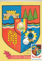 BIHOR COUNTY COAT OF ARMS, INDUSTRY, AGRICULTURE, CM, MAXICARD, CARTES MAXIMUM, 1978, ROMANIA - Other & Unclassified