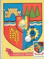 BIHOR COUNTY COAT OF ARMS, INDUSTRY, AGRICULTURE, CM, MAXICARD, CARTES MAXIMUM, 1978, ROMANIA - Other & Unclassified