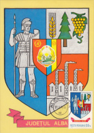 ALBA COUNTY COAT OF ARMS, INDUSTRY, AGRICULTURE, CM, MAXICARD, CARTES MAXIMUM, 1980, ROMANIA - Andere & Zonder Classificatie