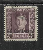 OCCUPAZIONE AUSTRIACA 1918 SOPRASTAMPATO SURCHARGE CENT. 95 SU 90 HELLER TIMBRATO USED - Occupazione Austriaca