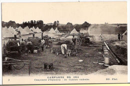 CPA Campement D'Infanterie Les Cuisines Roulantes Campagne 1914 Militaire Soldats - Equipment