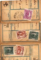 Czechoslovakia Hradcany & Postage Due On Parcel Cut 3pc Cencels Lot #612 - Covers & Documents