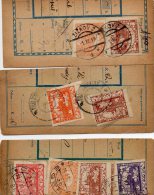 Czechoslovakia Hradcany & Postage Due On Parcel Cut 3pc Cencels Lot #638 - Cartas & Documentos