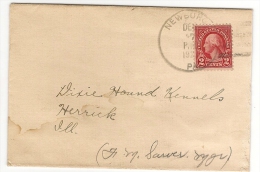 US - 3 - 1929 COVER From NEWBURGH, PA To HERRICK, ILL - Odd Message At Back (see Scan 2) - Covers & Documents
