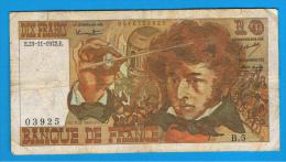 FRANCIA - FRANCE = 10  Francs 1972  P-150  BERLIOZ  Serie B - 10 F 1972-1978 ''Berlioz''