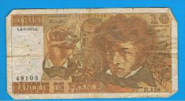 FRANCIA - FRANCE = 10  Francs 1975  P-150  BERLIOZ  Serie D - 10 F 1972-1978 ''Berlioz''