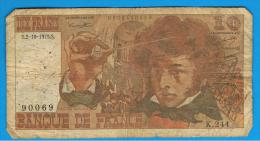 FRANCIA - FRANCE = 10  Francs 1975  P-150  BERLIOZ  Serie K - 10 F 1972-1978 ''Berlioz''