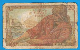 FRANCIA - FRANCE = 20  Francs 1948  P-100  PECHEUR / Pescador - Serie V - 20 F 1942-1950 ''Pêcheur''