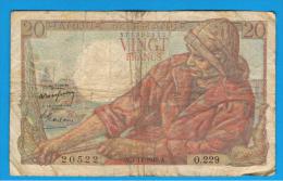 FRANCIA - FRANCE = 20  Francs 1949  P-100  PECHEUR / Pescador - Serie 0 - 20 F 1942-1950 ''Pêcheur''