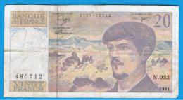 FRANCIA - FRANCE = 20  Francs 1991  P-151  Claude Debussy - 20 F 1980-1997 ''Debussy''