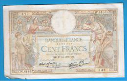 FRANCIA - FRANCE = 100 Francs 1938  P-86  Serie W - 100 F 1908-1939 ''Luc Olivier Merson''