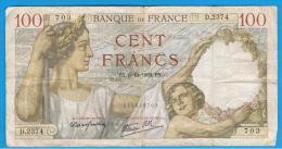 FRANCIA - FRANCE = 100 Francs 1939  P-94  Serie D - 100 F 1939-1942 ''Sully''