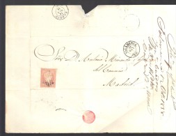 ESPAGNE 1858  4 C  Obl. S/Lettre Entiére Pour Salamanca/Madrid - Briefe U. Dokumente