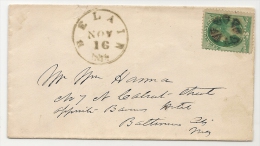 US - 3 - C/1880´s COVER From BELAIR To BALTIMORE - Briefe U. Dokumente