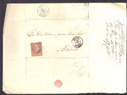 ESPAGNE 1858  4 C  Obl. S/Lettre Entiére Pour  Gijon/Madrid - Briefe U. Dokumente