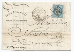 - Lettre - BOUCHES DU RHONE - MARSEILLE GC.2240 S/TPND Bordeaux N°46 B- 1871 - 1870 Bordeaux Printing