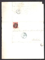 ESPAGNE 1857  4 C  Obl. S/Lettre Entiére Pour Caceres En Bleu  /Madrid - Briefe U. Dokumente