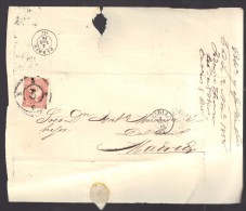 ESPAGNE 1858  4 C  Obl. S/Lettre Entiére Pour Cadiz  /Madrid - Lettres & Documents