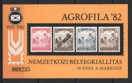 Hungary 1982. Agrofila Special Souvenir Sheet (commemorative Sheet) MNH (**) - Foglietto Ricordo