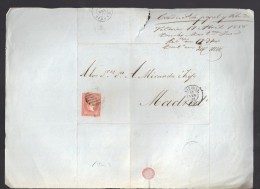ESPAGNE 1858  4 C  Obl. S/Lettre Entiére Pour Vitoria /Madrid - Briefe U. Dokumente