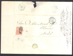ESPAGNE 1858  4 C  Obl. S/Lettre Entiére Pour Salamanca /Madrid - Storia Postale