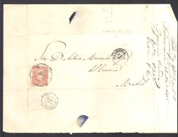 ESPAGNE 1858  4 C  Obl. S/Lettre Entiére Pour Salamanca /Madrid - Storia Postale