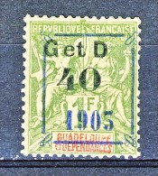 Guadaloupe 1903 N. 50C C. 40 Su F. 1 Verde Oliva  MH - Altri & Non Classificati