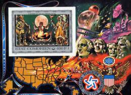 COMOROS 1976 USA BICENTENNIAL Imp S/S MNH Mi.#263(Bl.11B) CV$35.00 SPACE INDIANS COSTUMES PRESIDNTS MONUMENT - George Washington