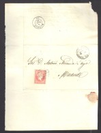 ESPAGNE 1858  4 C  Obl. S/Lettre Entiére Pour Zaragoza /Madrid - Briefe U. Dokumente