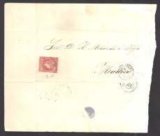 ESPAGNE 1858  4 C  Obl. S/Lettre Entiére Pour Valladolid /Madrid - Briefe U. Dokumente