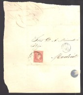 ESPAGNE 1858  4 C  Obl. S/Lettre Entiére Pour Valladolid /Madrid - Storia Postale