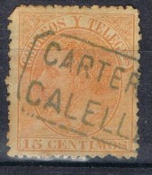 Sello 15 Cts Alfonso XII 1882, Carteria Oficial Tipo I De CALELLA (Barcelona), Num 210 º - Usati