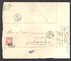 ESPAGNE 1858  4 C  Obl. S/Lettre Entiére Pour Cadiz /Madrid - Briefe U. Dokumente