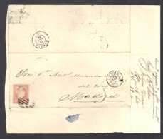 ESPAGNE 1858  4 C  Obl. S/Lettre Entiére Pour Cadiz /Madrid - Lettres & Documents