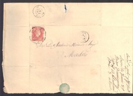 ESPAGNE 1858  4 C  Obl. S/Lettre Entiére Pour Soria /Madrid - Lettres & Documents