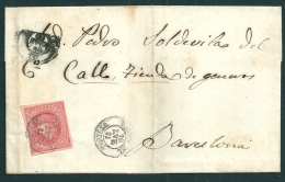 Spain 1864 EDIFIL 64 Barcelona - Storia Postale