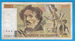 FRANCIA - FRANCE = 100 Francs 1987  P-154 - 100 F 1978-1995 ''Delacroix''