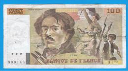 FRANCIA - FRANCE = 100 Francs 1990  P-154 - 100 F 1978-1995 ''Delacroix''