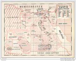 Charmante Petite Carte D´Egypte (specimen) Années 50 - Map Of Egypt - Topographische Karten