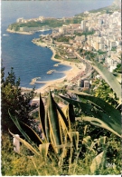 MONACO - Principauté - Vue Panoramique De La Plage Du Larvotto Monte-Carlo Et Le Rocheer De Monaco - W-2 - Mehransichten, Panoramakarten