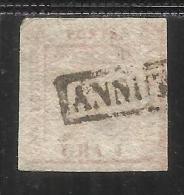 ANTICHI STATI: NAPOLI 1858 GRANI 1 ROSA CARMINIO II TAVOLA ANNULLATO USED - Neapel