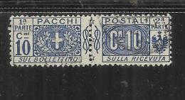 ITALY KINGDOM ITALIA REGNO PACCHI POSTALI 1914 - 1922  NODO DI SAVOIA CENTESIMI 10 USED - Postal Parcels