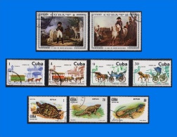 CU 0001-0001, Collection Of 9 CTO Stamps In Different Themes - Verzamelingen & Reeksen