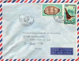 1971  Lettre Avion Pour La France  Fauvette Yv 352, Coquilage Yv 372 - Briefe U. Dokumente