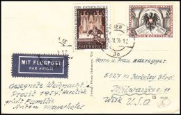 Austria 1954, Airmail Card Wien To Berkeley - Brieven En Documenten