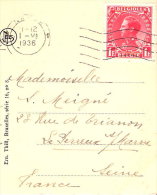 S.M. Le Roi Léopold III-N°403-Sur Cpa Namur- Flier 1936- Citadelle -le Château Des Comtes Et La "Route Merveilleuse"- - 1934-1935 Leopoldo III